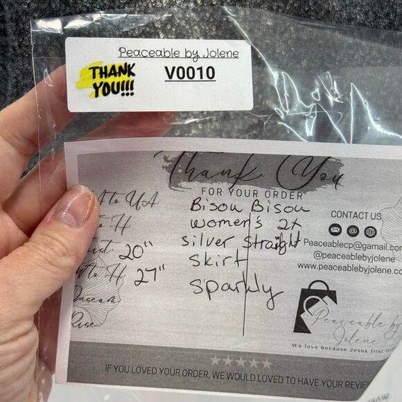 Bisou Bisou 2X women’s silver sparkly pencil skirt - Picture 6 of 6